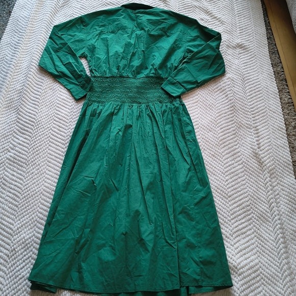 Ann Taylor NWOT Green Flare Midi Shirtdress - Picture 4 of 6
